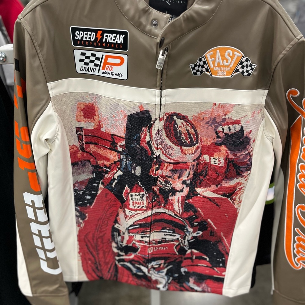 Rare- Racing-Themed Jacket with Bold Graphics